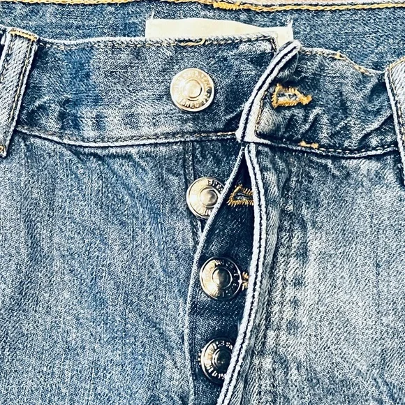 Mango Denim Shorts with Pockets & Frayed Hem, Medium Blue, Jean Shorts - Picture 4 of 5